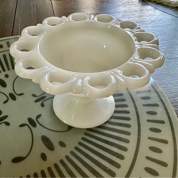 Anchor Hocking Other - Vintage milk glass footed bowl - Anchor Hocking